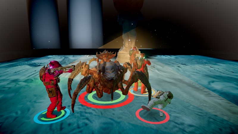 A tergit surfacing in the dark beside the Atlas statue